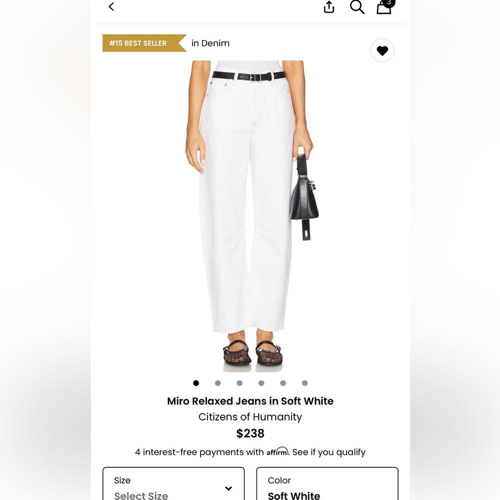 Citizens Of Humanity White MIRO white relaxed Jean